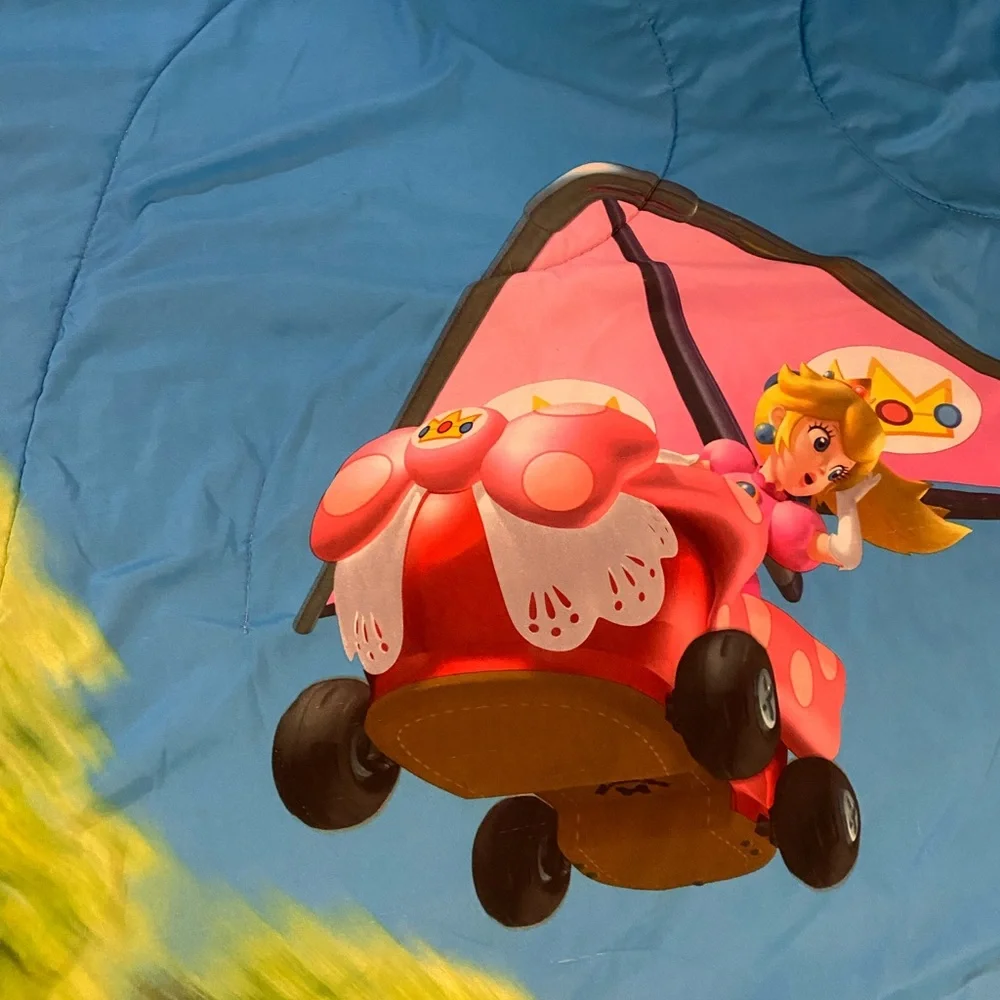 Mario Kart 7 Twin Size Bedding Reversible Comforter 64X86 Mario Bros Blanket